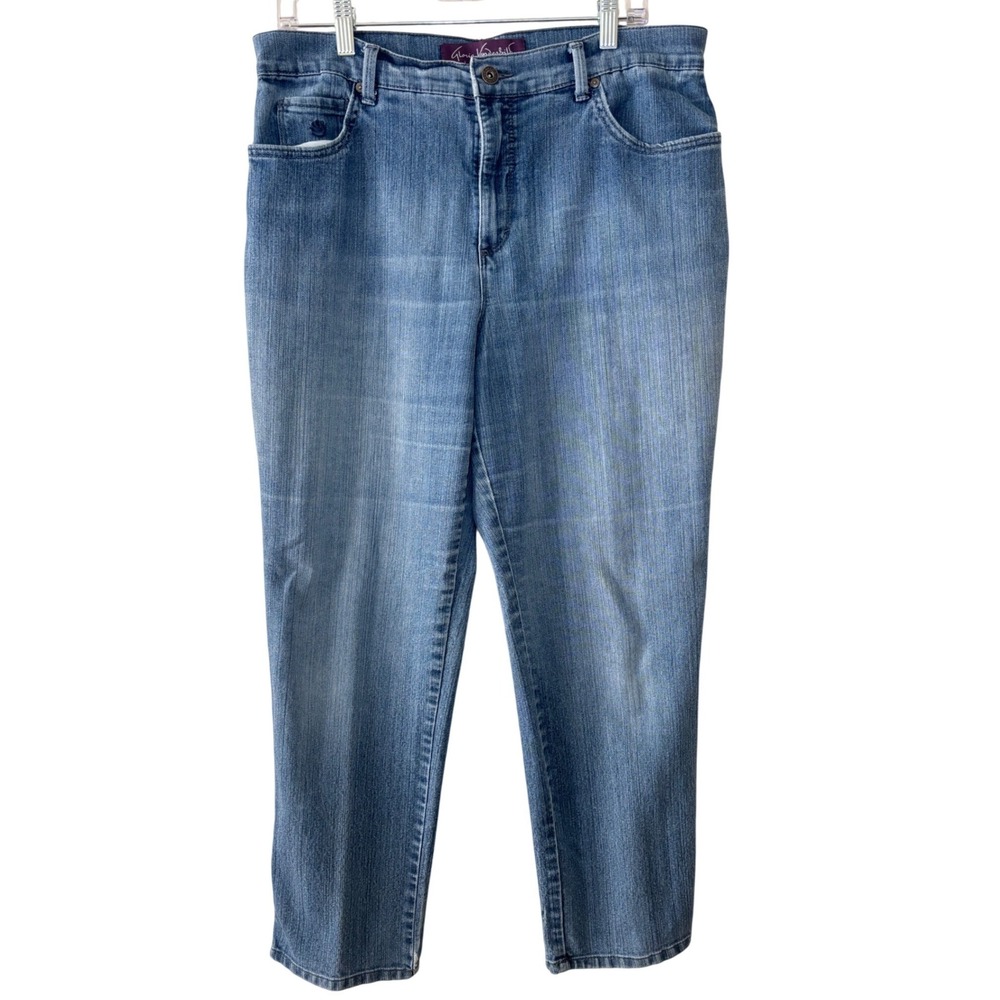Gloria Vanderbilt Amanda Jeans Womens Size 14 Straight Leg High Rise Mom Jean
